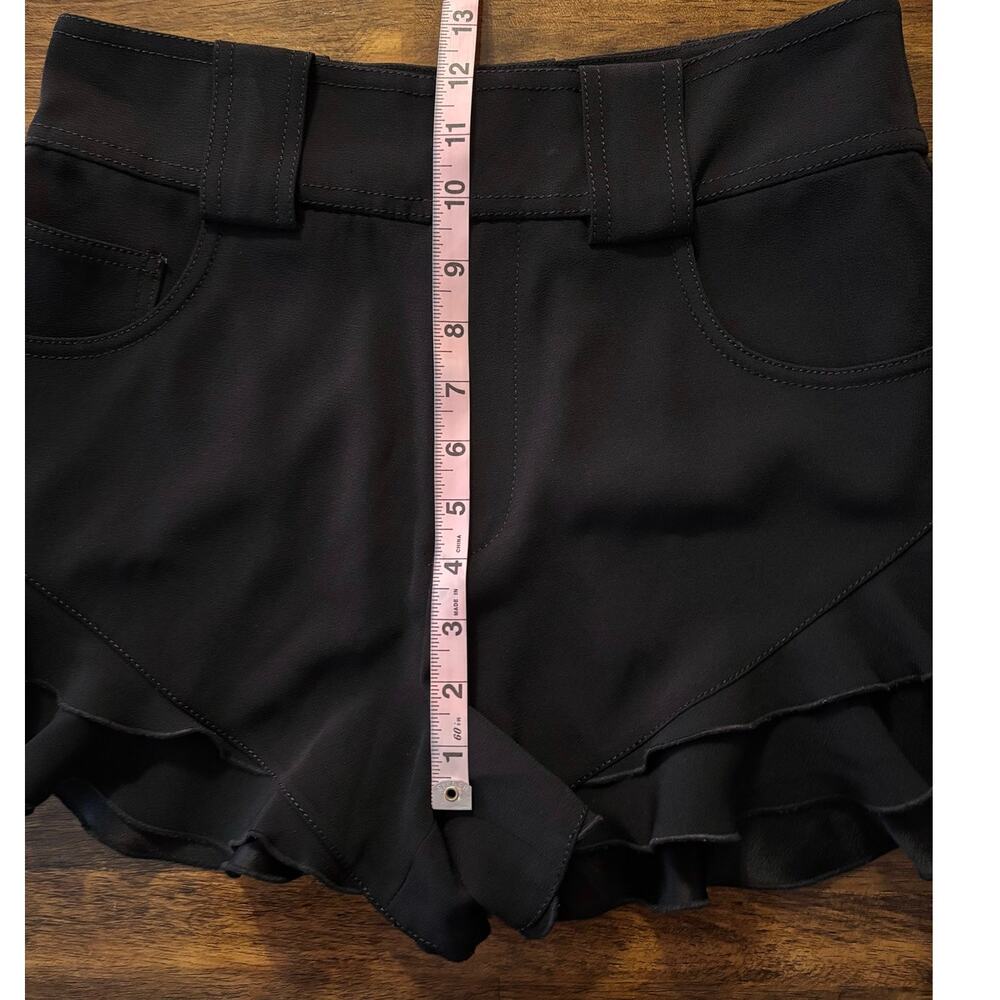 Derek Lam 10 Crosby Women’s 4 Shorts Ruffle Frill Hem High Rise Belted Black - Picture 9 of 11